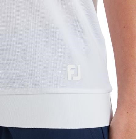 FootJoy Texture Knit dames polo, wit/glacial blue