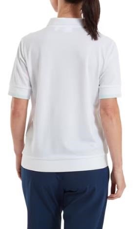 FootJoy Texture Knit dames polo, wit/glacial blue