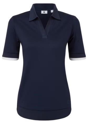 FootJoy Texture Knit dames polo, navy/white