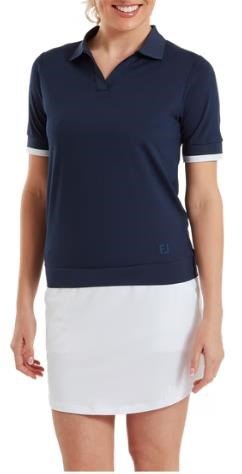 FootJoy Texture Knit dames polo, navy/white