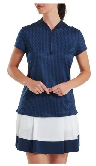 FootJoy Zip Blade dames polo, tonal tile navy print