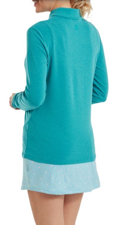 FootJoy 1/4 Zip Blade Collar Midlayer dames sweater, tile blue/glacial blue/wit