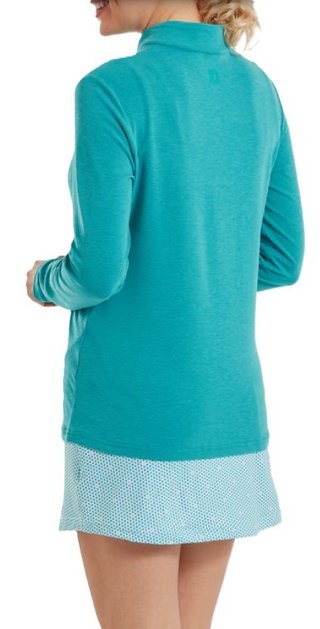 FootJoy 1/4 Zip Blade Collar Midlayer dames sweater, tile blue/glacial blue/wit