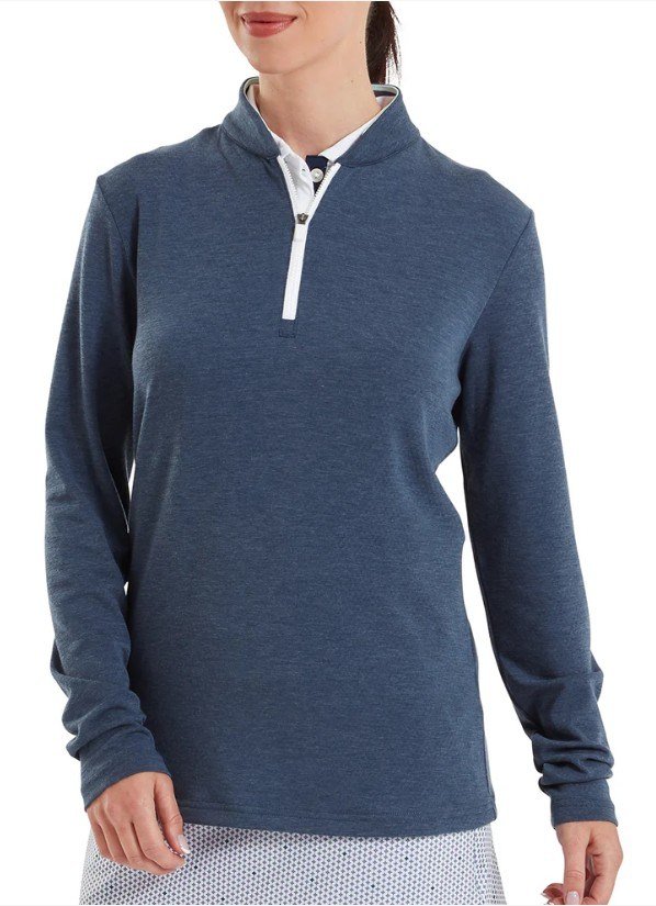 FootJoy 1/4 Zip Blade Collar Midlayer dames sweater, navy/dusty violet/glacial blue