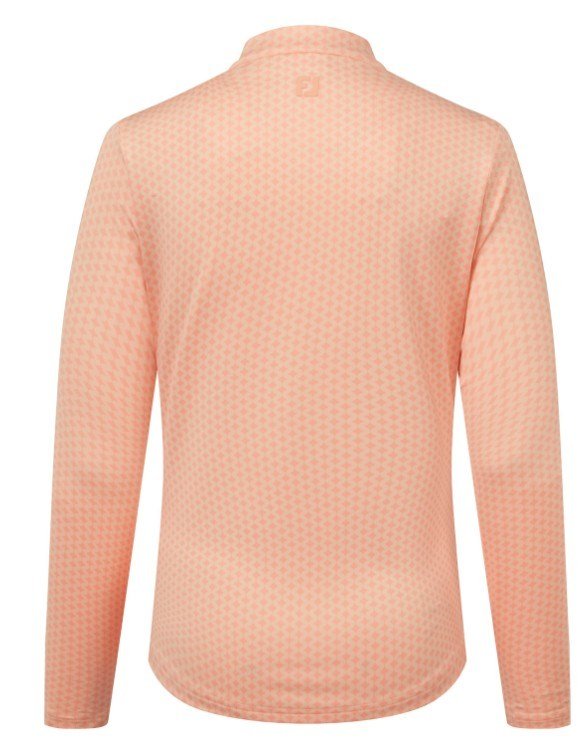 FootJoy Midlayer Full Zip Printed Sleeve dames sweatshirt, desert peach
