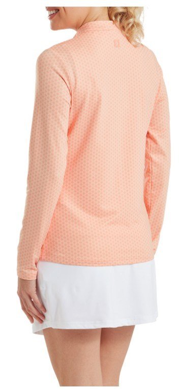 FootJoy Midlayer Full Zip Printed Sleeve dames sweatshirt, desert peach