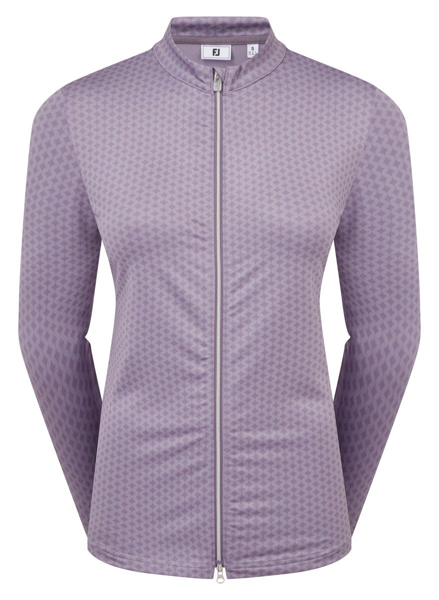 FootJoy Midlayer Full Zip Printed Sleeve dames sweater, dusty violet