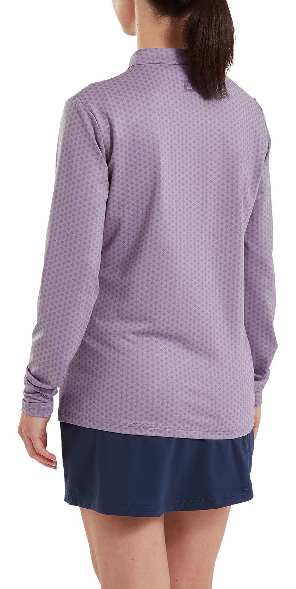 FootJoy Midlayer Full Zip Printed Sleeve dames sweater, dusty violet