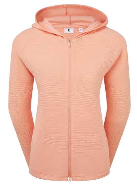 FootJoy Full-Zip Ottoman Hoodie dames sweatshirt, desert peach