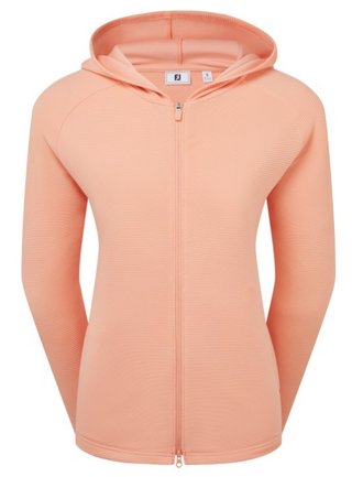 FootJoy Full-Zip Ottoman Hoodie dames sweatshirt, desert peach