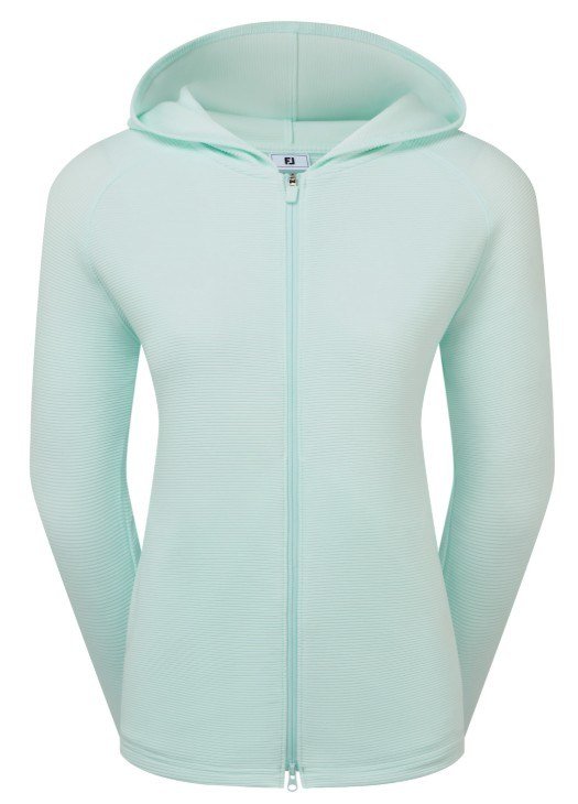 FootJoy Full-Zip Ottoman Hoodie dames sweatshirt, glacial blue