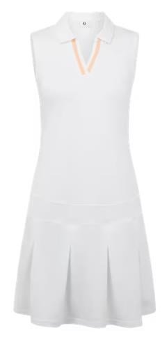 FootJoy Pleated dames jurk, wit/desert peach