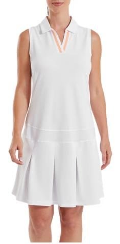 FootJoy Pleated dames jurk, wit/desert peach