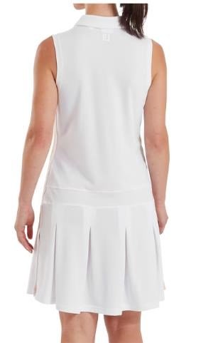 FootJoy Pleated dames jurk, wit/desert peach