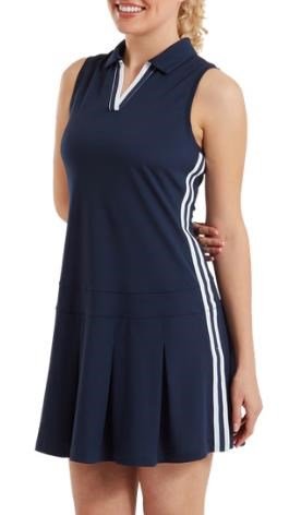 FootJoy Pleated dames jurk, navy/wit