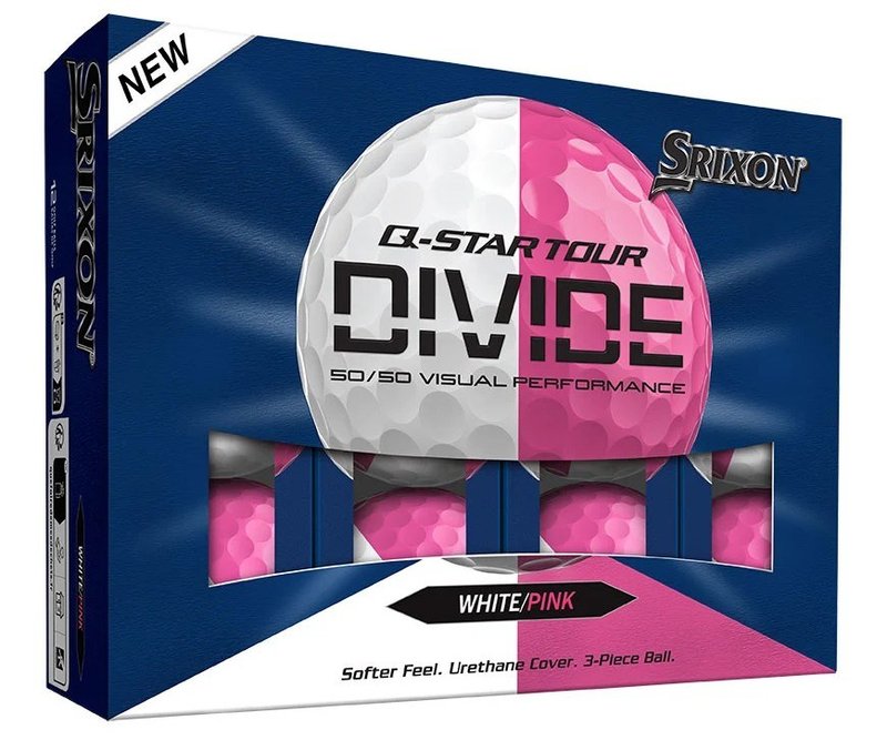 Srixon Q-Star Tour Divide golfballen, wit/roze