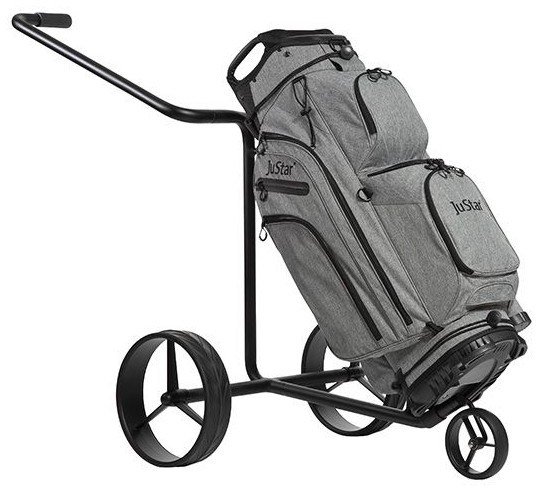 JuStar Black 3-Wheeled manuele trolley, mat zwart