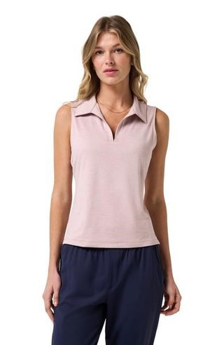 Travis Mathew Skyloft Light Sleeveless dames polo, heather violet ice