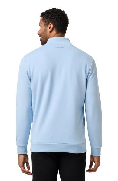Travis Mathew Cloud Quarter Zip 2.0 heren pullover, heather powder blue