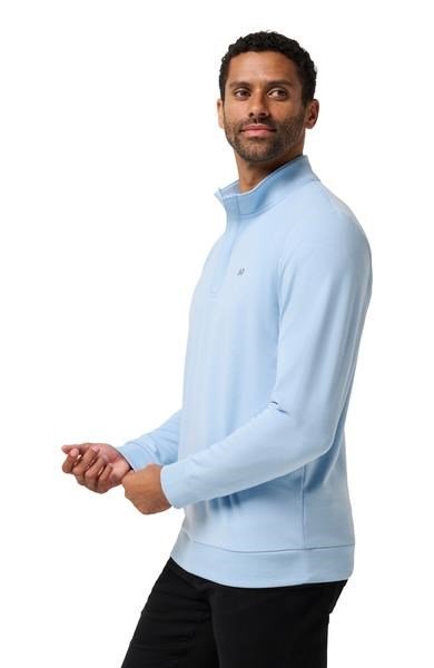 Travis Mathew Cloud Quarter Zip 2.0 heren pullover, heather powder blue