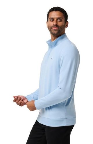 Travis Mathew Cloud Quarter Zip 2.0 heren pullover, heather powder blue