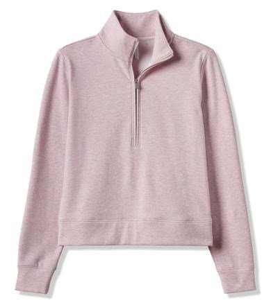 Travis Mathew Cloud Fleece Half-Zip dames sweatshirt, heather violet ice