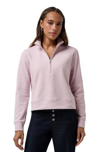Travis Mathew Cloud Fleece Half-Zip dames sweatshirt, heather violet ice
