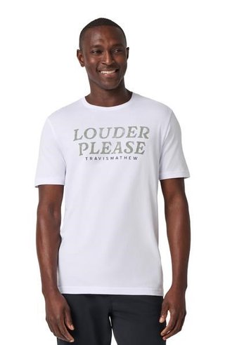 Travis Mathew Louder Please heren t-shirt, wit