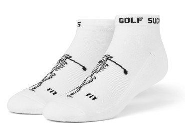 Travis Mathew Golf Sucks Ankle unisex golfsokken, wit