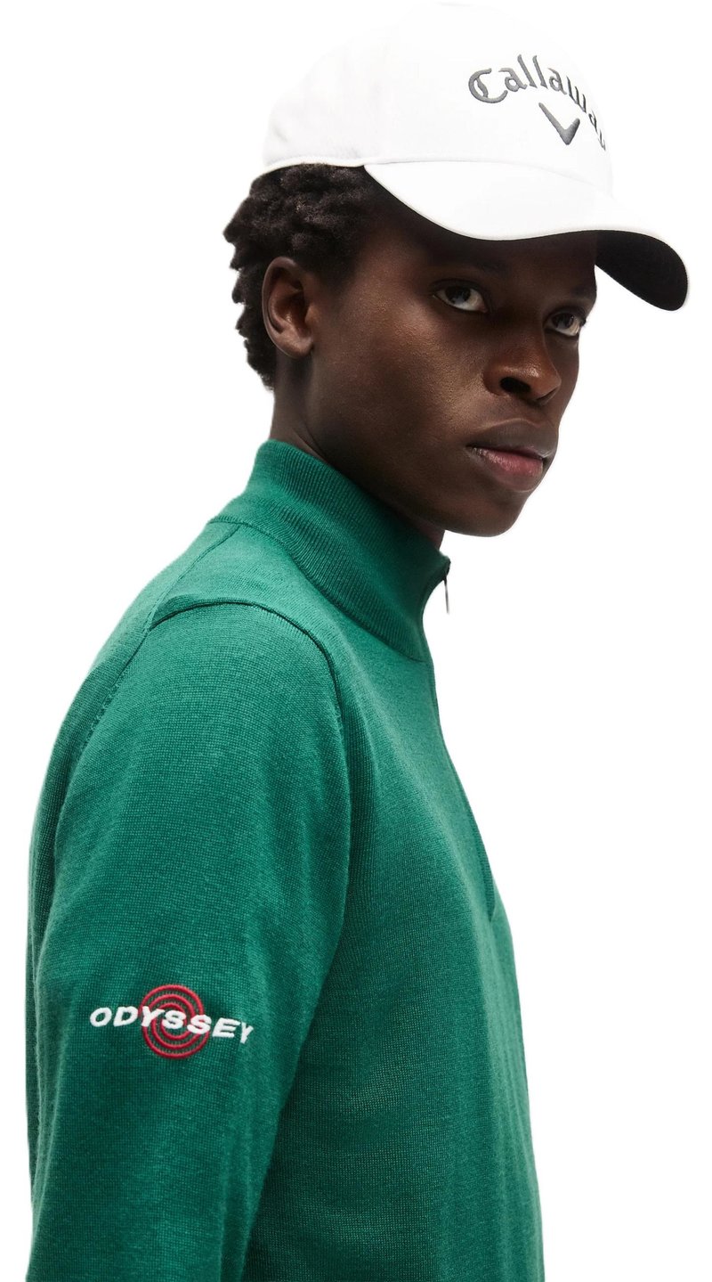 Callaway 1/4 Zip Mock heren sweater, deep galapagos green