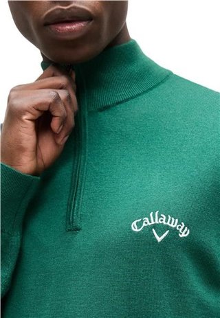 Callaway 1/4 Zip Mock heren sweater, deep galapagos green