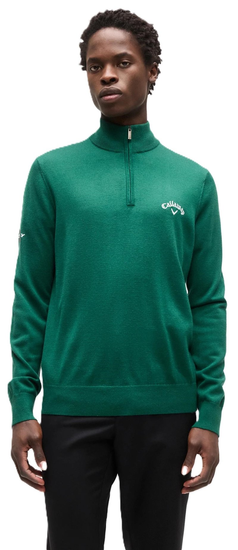Callaway 1/4 Zip Mock heren sweater, deep galapagos green