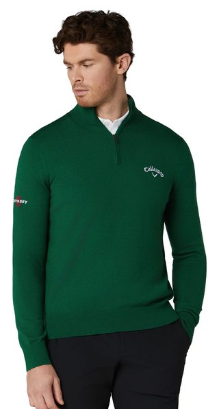 Callaway 1/4 Zip Mock heren sweater, deep galapagos green