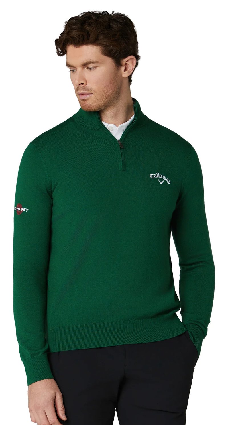 Callaway 1/4 Zip Mock heren sweater, deep galapagos green