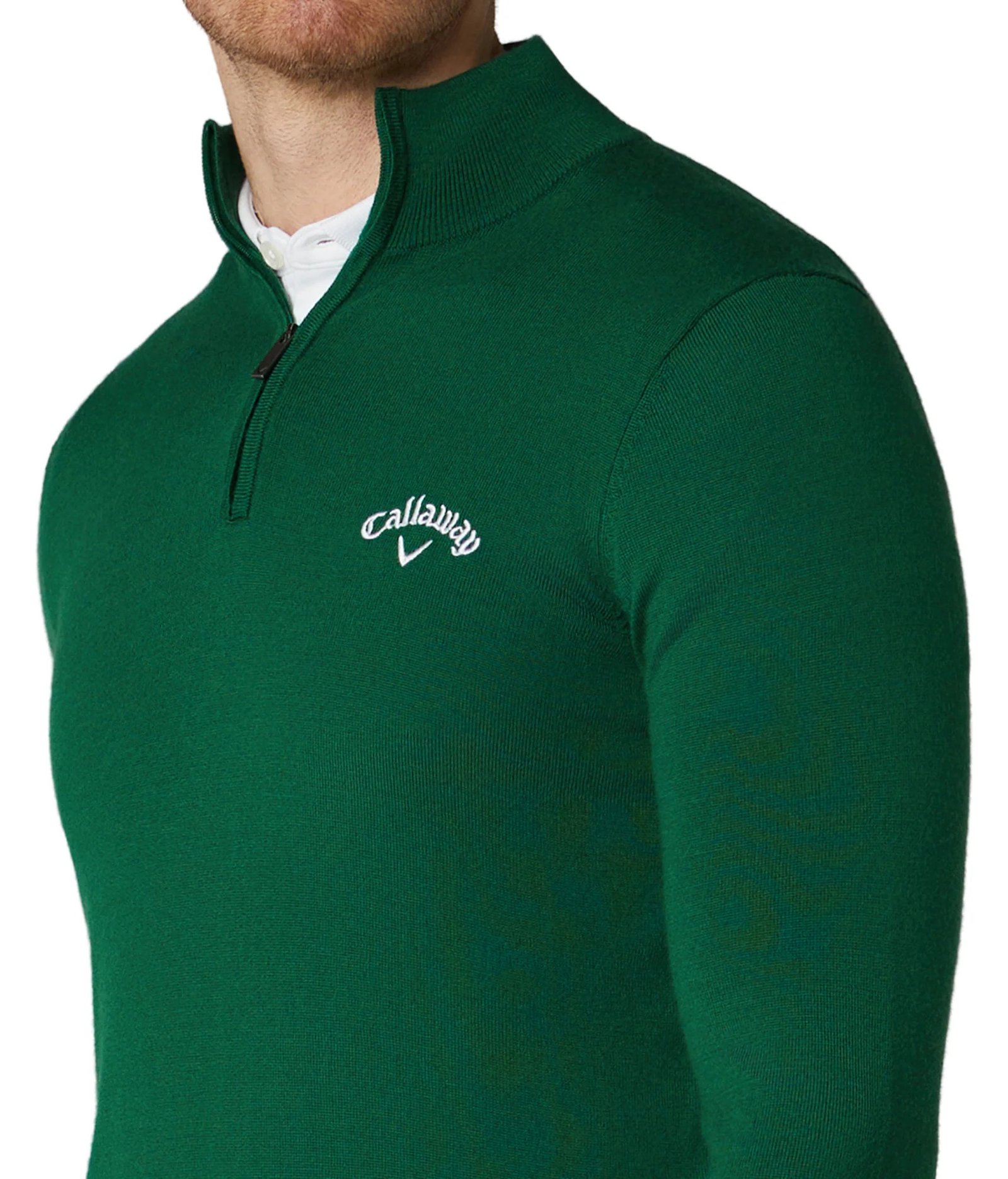 Callaway 1/4 Zip Mock heren sweater, deep galapagos green