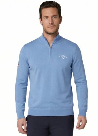 Callaway 1/4 Zip Mock heren sweater, vista blue