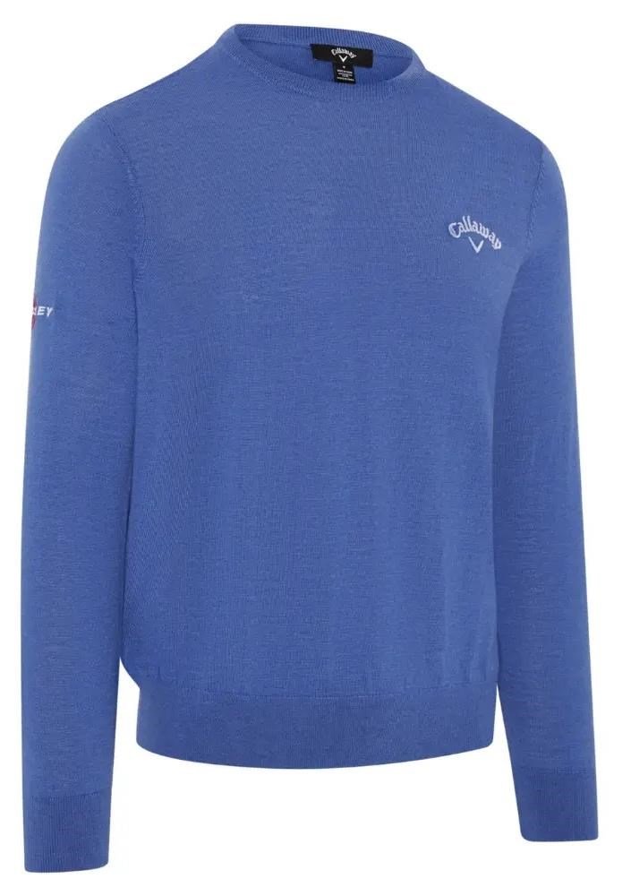 Callaway Crew Neck Merino Mix heren trui, light magnetic blue heather