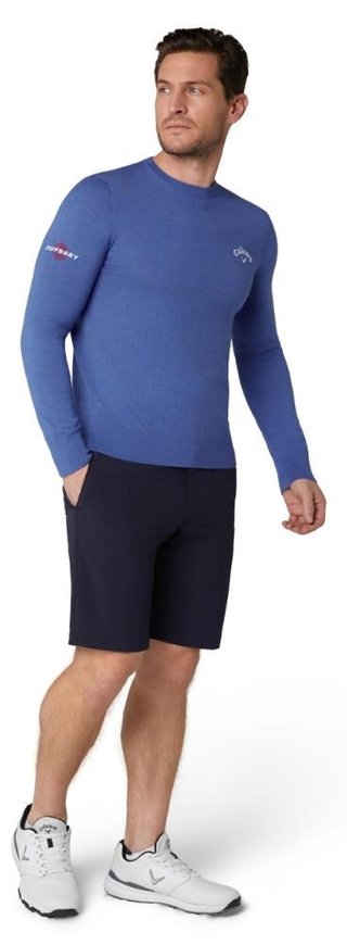 Callaway Crew Neck Merino Mix heren trui, light magnetic blue heather