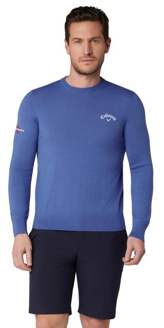 Callaway Crew Neck Merino Mix heren trui, light magnetic blue heather