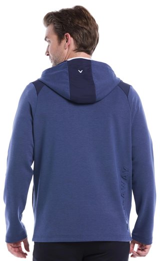 Callaway Soft Touch 1/4 Zip Premium heren hoodie, heather peacoat