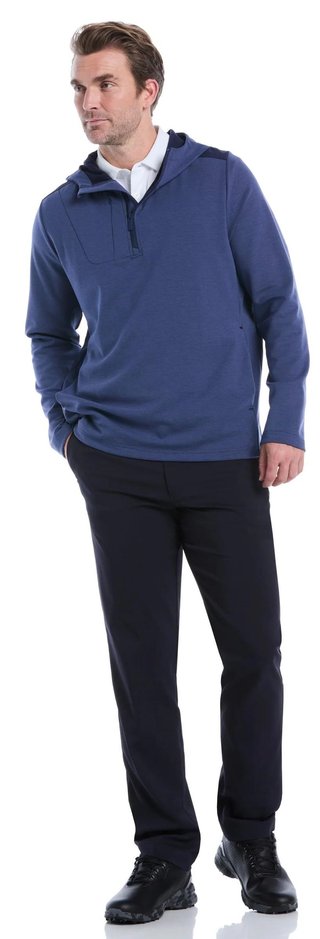 Callaway Soft Touch 1/4 Zip Premium heren hoodie, heather peacoat
