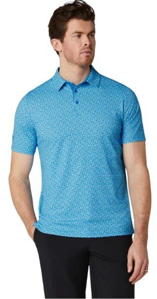 Callaway Tile Gingham Print heren polo, brilliant blue