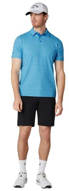 Callaway Tile Gingham Print heren polo, brilliant blue