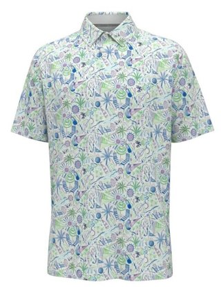 Callaway Nautical Conversational Print heren polo, wit