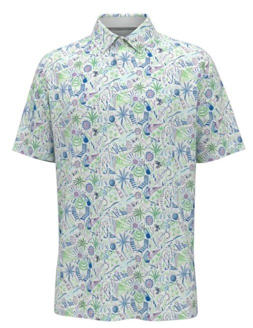 Callaway Nautical Conversational Print heren polo, wit