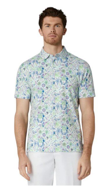 Callaway Nautical Conversational Print heren polo, wit