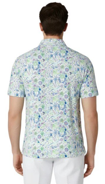 Callaway Nautical Conversational Print heren polo, wit