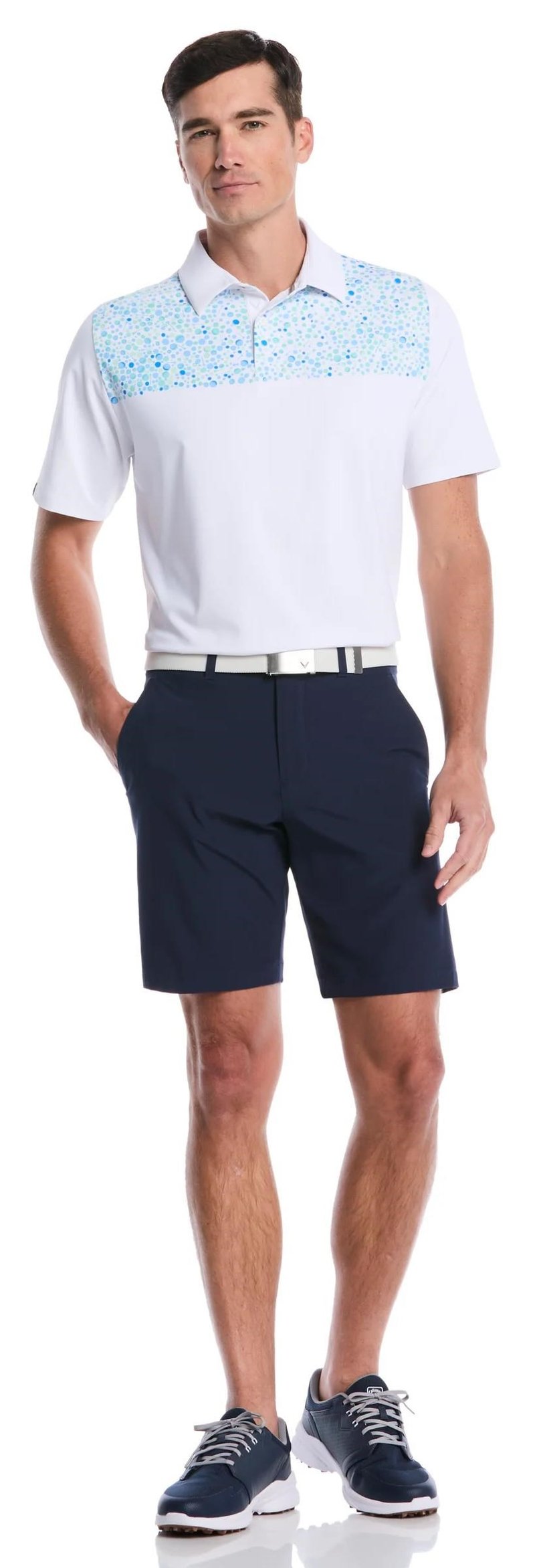 Callaway Driving Range Engineered Print heren polo, bright white