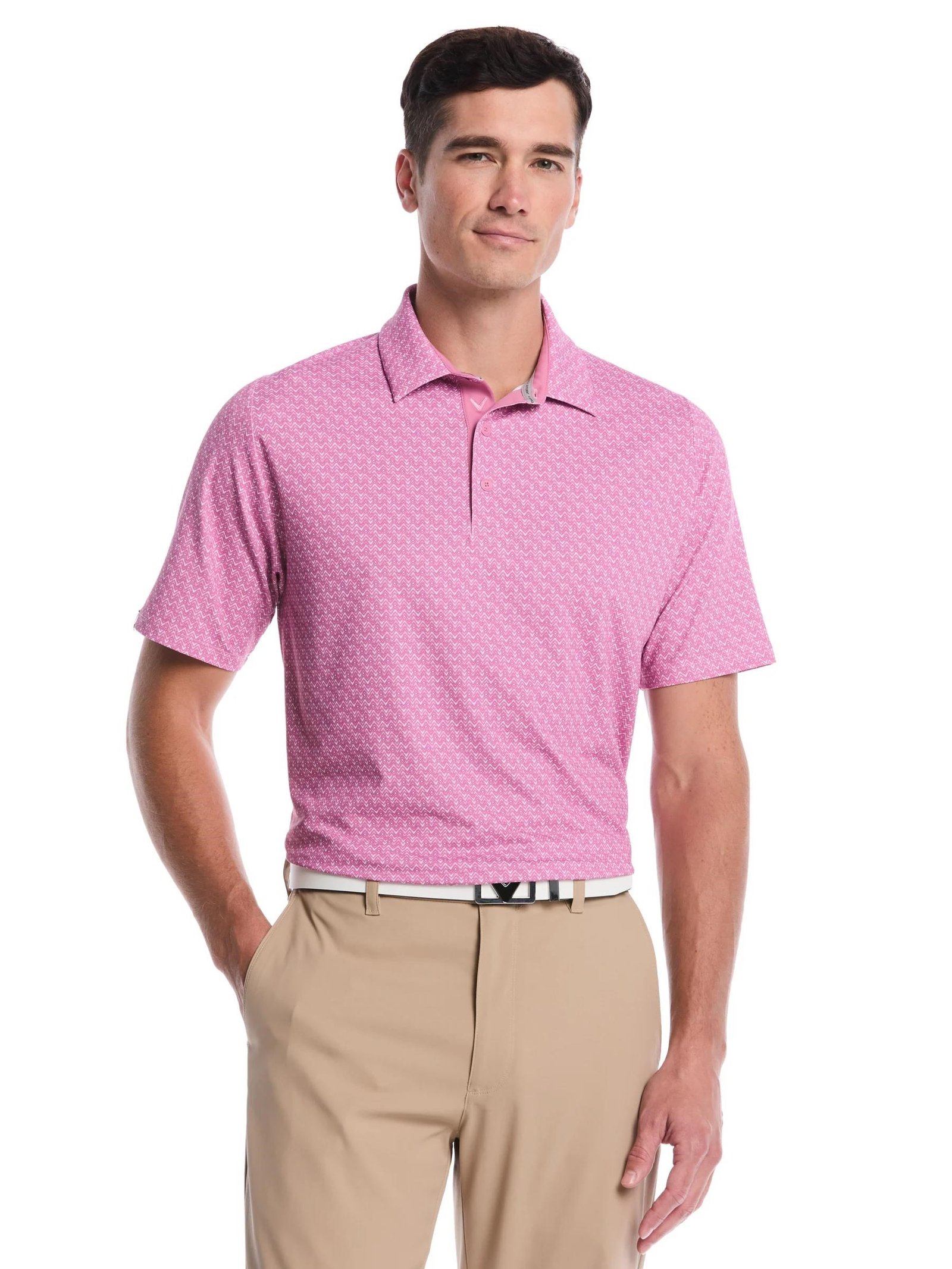 Callaway Timeless Chev heren polo, rose boquet