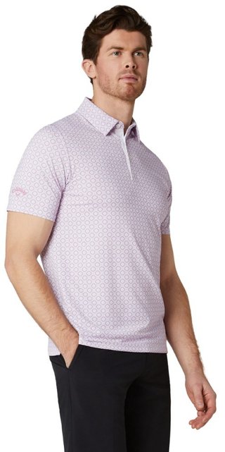 Callaway Club Print heren polo, bright white